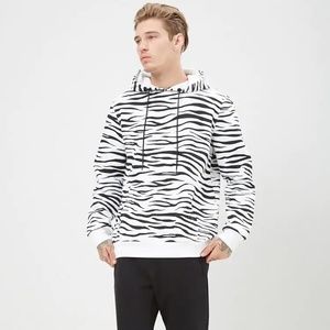 Forever21 Men's Zebra Fleece Hoodie- BRAND NEW!